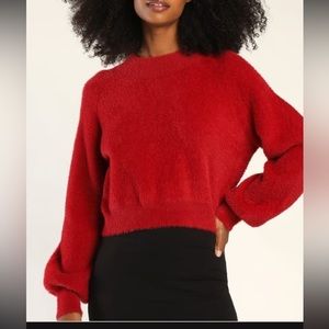 Red sweater from Lulu’s